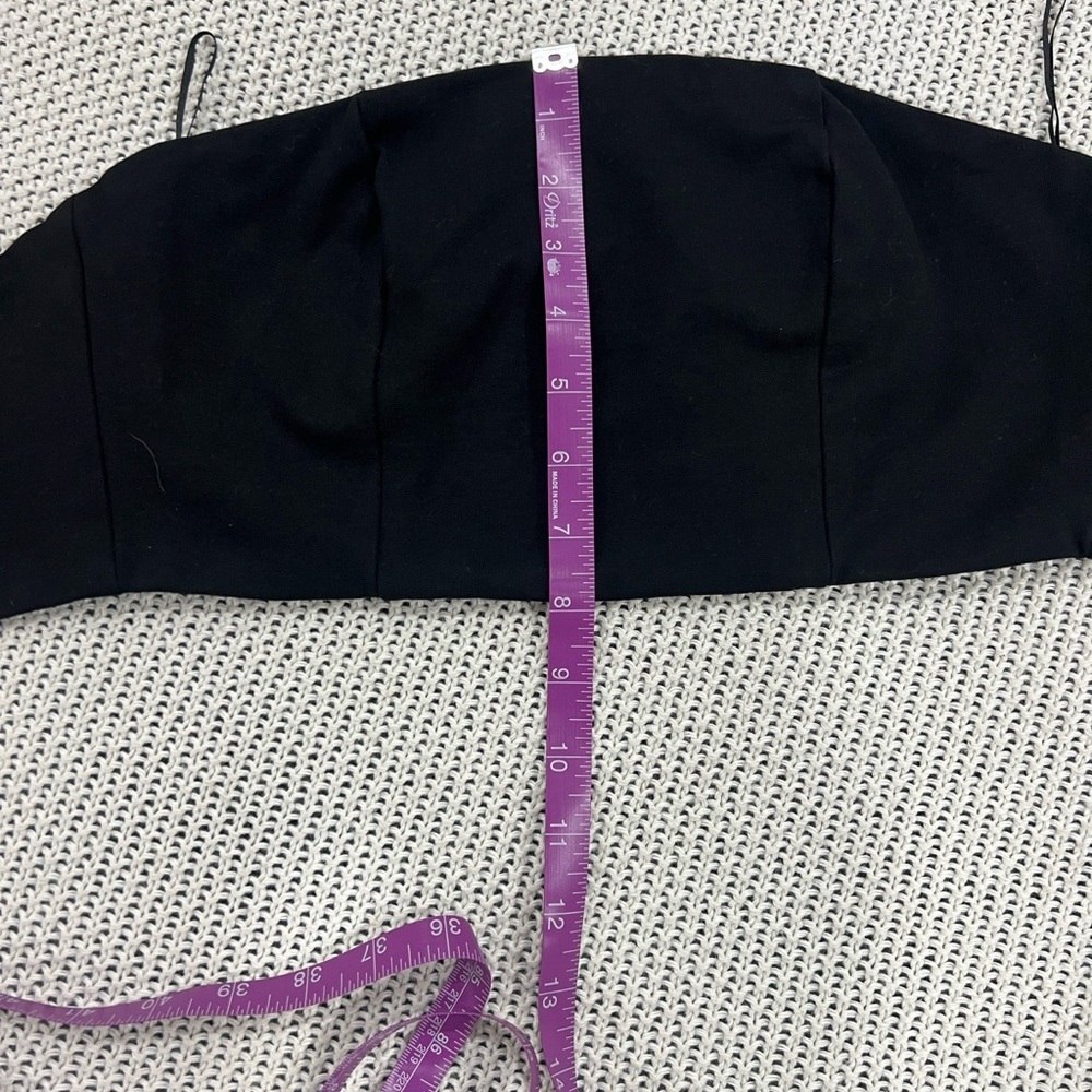 Lulu's Black Strapless Crop Top - Picture 4 of 10